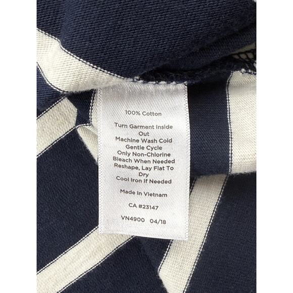 Talbots Top Stripe Pearl Embellished Cotton Bateau Neck 3/4 Sleeve Womens XLP - Picture 9 of 11
